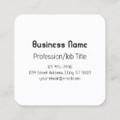 Koel Retromodern | Zwart-wit Vierkante Visitekaartje (Achterkant)