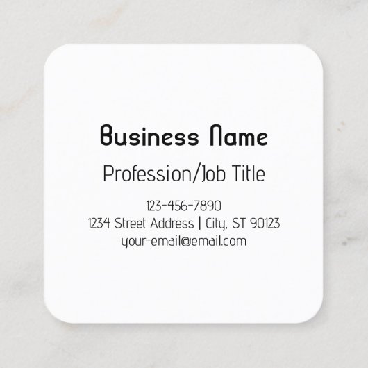 Koel Retromodern | Zwart-wit Vierkante Visitekaartje (Achterkant)