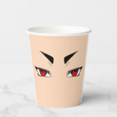 Koel rode anime ogen papieren beker (Achterkant)