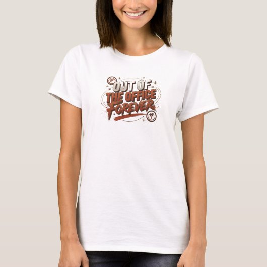 Koel Rode OUT OF OFFICE Maatwerk T-shirt (Voorkant)