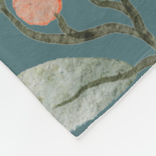 Koel rokerblauwe achtergrond Waterverven bloemen Fleece Deken (Hoek)