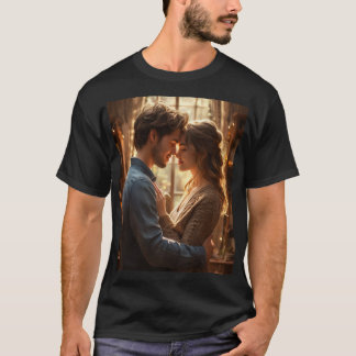 Koel romantisch T-shirt met de ontwerpliefde van d