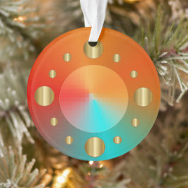 Koel ronde goudcirkels met Oranje Blauwgroen Ornament