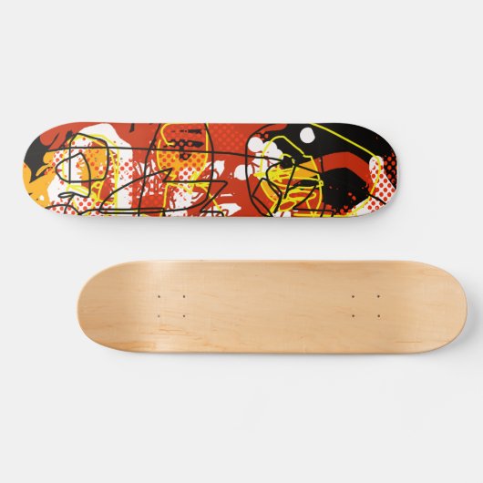 Koel Rood Abstract Persoonlijk Skateboard (Horizontaal)