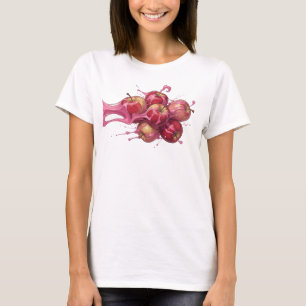 Koel Rood Abstracte Appel Origineel Design T-shirt