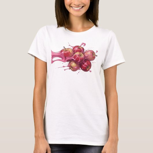 Koel Rood Abstracte Appel Origineel Design T-shirt (Voorkant)