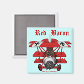 Koel rood baron vliegtuig magneet ontwerp (Voorkant / Achterkant)