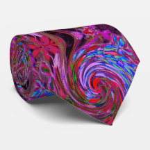 Koel Rood, Blauw en Roze Abstract Bloemenswirl