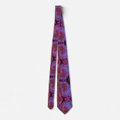 Koel rood, blauw en roze Abstracte Floral Swirl Stropdas (Achterkant)