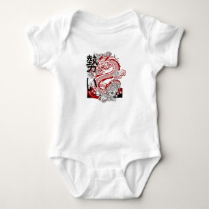 Koel Rood Draak Grafisch Baby Body Pak Edgy Mythic Romper
