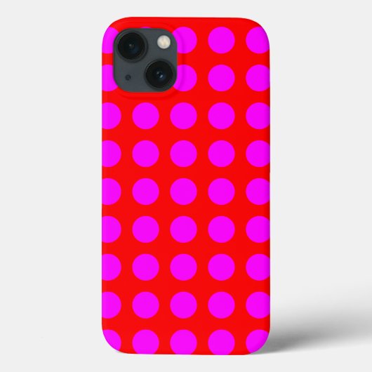 Koel rood en magenta gestippeld patroon Case-Mate iPhone case (Achterkant)
