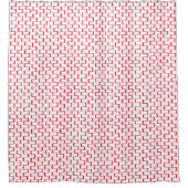 Koel rood geometrisch geschilderd patroon douchegordijn (Voorkant)