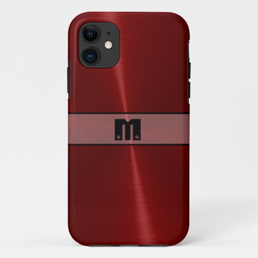 Koel Rood Glanzend RVS Metaal 14 Case-Mate iPhone Case (Achterkant)