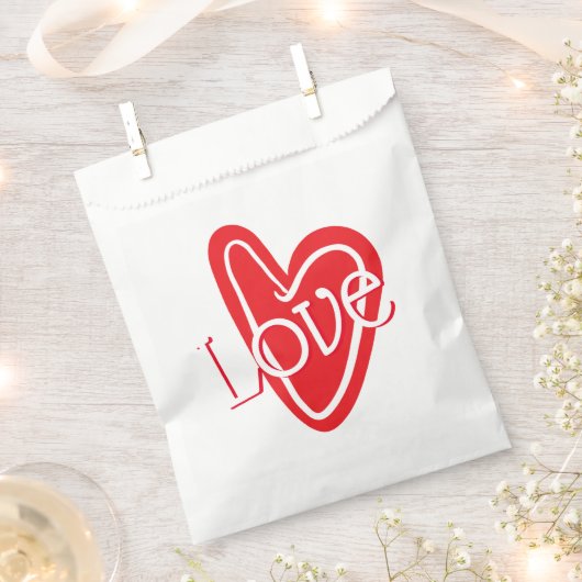 Koel Rood Hart Met LIEFDE Bedankzakje (Geknipt)