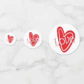 Koel Rood Hart Met LIEFDE Confetti (Voorkanten)