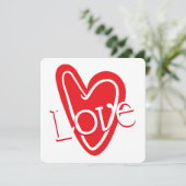 Koel Rood Hart Met LIEFDE Kaart (Staand voorkant)