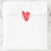 Koel Rood Hart Met LIEFDE Ronde Sticker (Tas)