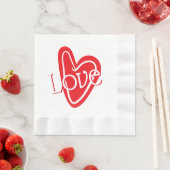 Koel Rood Hart Met LIEFDE Servet (Insitu)