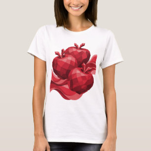 Koel Rood RODE APPELS Modern Design T-shirt