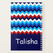 Koel Rood Wit Blauw Chevron Monogram Kleine Planne Planner (Achterkant)