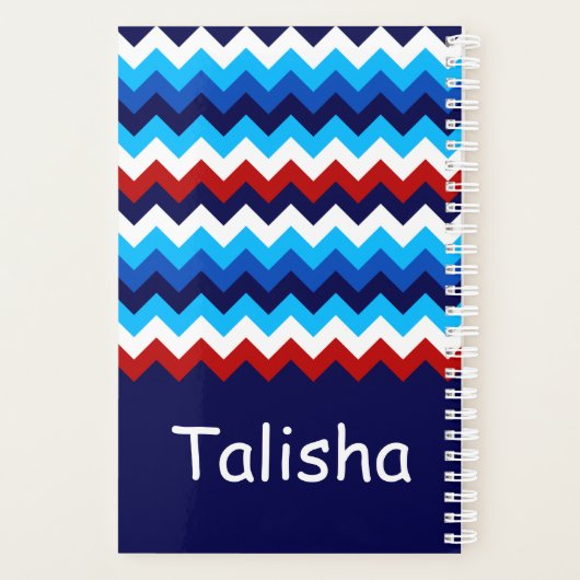 Koel Rood Wit Blauw Chevron Monogram Kleine Planne Planner (Achterkant)
