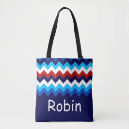 Koel Rood Wit Blauw Chevrons Monogram Canvas tas