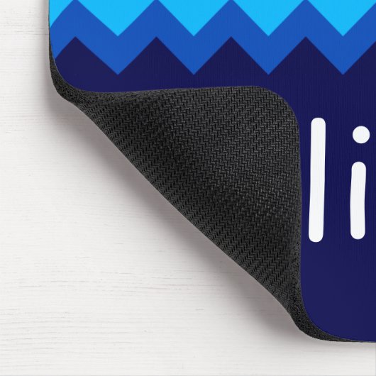 Koel Rood Wit Blauw Chevrons Monogram Mousepad Muismat (Hoek)