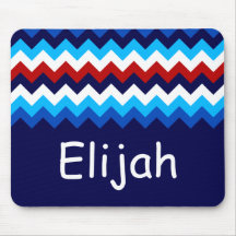 Koel Rood Wit Blauw Chevrons Monogram Mousepad