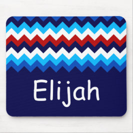 Koel Rood Wit Blauw Chevrons Monogram Mousepad Muismat