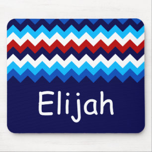 Koel Rood Wit Blauw Chevrons Monogram Mousepad Muismat