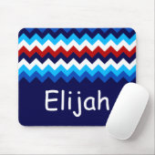 Koel Rood Wit Blauw Chevrons Monogram Muismat (Met muis)