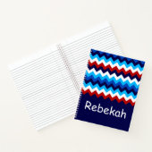 Koel Rood Wit Blauw Chevrons Monogram Notitieboek (Binnen)