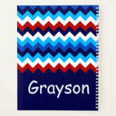 Koel Rood Wit Blauw Chevrons Monogram Planner (Achterkant)