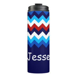 Koel Rood Wit Blauw Chevrons Monogram Tumbler Thermosbeker