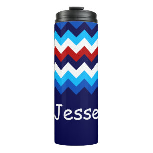 Koel Rood Wit Blauw Chevrons Monogram Tumbler Thermosbeker