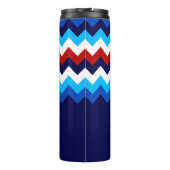 Koel Rood Wit Blauw Chevrons Monogram Tumbler Thermosbeker (Achterkant)