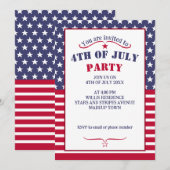 Koel Rood Wit Blauw Sterren Strepen VS vlag 4 Juli Kaart (Voorkant / Achterkant)