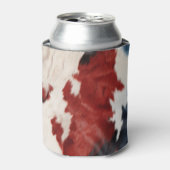 Koel Rood Wit Blauwe Koeienprint Blikjeskoeler (Blikje Voorkant)