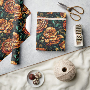 Koel roos bloem natuur inpakpapier