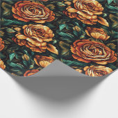 Koel roos bloem natuur inpakpapier (Hoek)