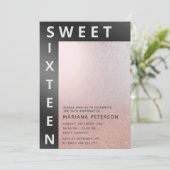 Koel roos goud moderne simpele typografie-uitnodig kaart (Staand voorkant)