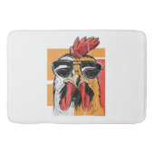 Koel Rooster met zonnebrillen Retro  Chic Badmat (Voorkant)