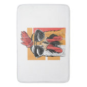Koel Rooster met zonnebrillen Retro  Chic Badmat (Voorkant Verticaal)
