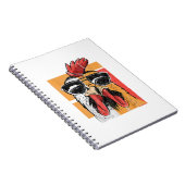 Koel Rooster met zonnebrillen Retro  Chic Notitieboek (Rechterzijde)