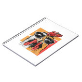 Koel Rooster met zonnebrillen Retro  Chic Notitieboek (Linkerzijde)