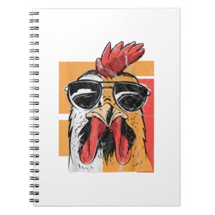 Koel Rooster met zonnebrillen Retro  Chic Notitieboek