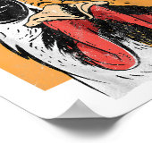 Koel Rooster met zonnebrillen Retro  Chic Poster (Hoek)