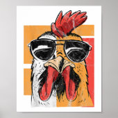 Koel Rooster met zonnebrillen Retro  Chic Poster (Voorkant)