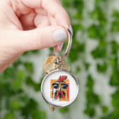 Koel Rooster met zonnebrillen Retro  Chic Sleutelhanger (Hand)