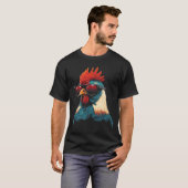 Koel Rooster met zonnebrillen Retro  Chic T-shirt (Voorkant volledig)